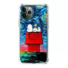 Funda Case Snoopy Noche Estrellada Para iPhone Antigolpes