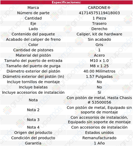 1 Mordaza De Freno Trasero Der Saab 9-5 02 Al 05 Cardone Foto 5