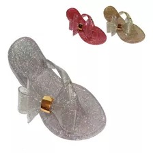 Sandália Infantil Chinelo Rasteirinha Feminino Glitter 