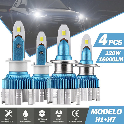 Kit De Faros Led 14000lm 80w 9005 Luz Alta Para Hyundai