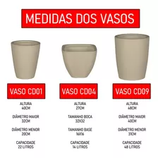 Kit 3 Vaso Polietileno Variados Planta Decoração Jardim Cd40 Cor Ocre