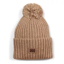 Ugg Gorro Grueso Con Pompón Niños, Color Camel, Talla Única