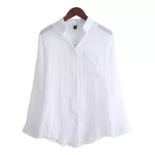 (wxl) Blusa De Manga Larga Para Mujer, Moderna, De Lino Otoñ