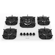 Fogão Cooktop 5 Bocas Mueller Tripla Chama Gás Branco Bivolt