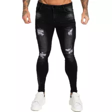 Calça Masculina Jeans Rasgada Lycra Premium Destroyed Skinny
