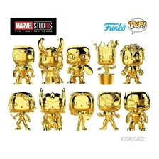 Colección Funko Pop Marvel Studios 10th (gold Chrome)