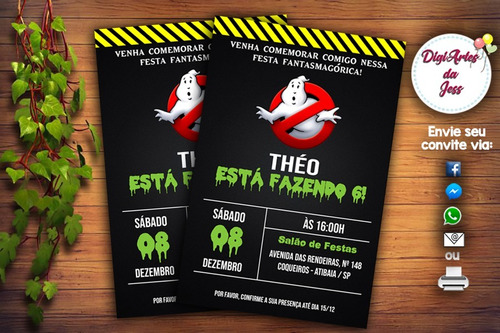 Convite Caçadores De Fantasmas/ghostbusters - Digital
