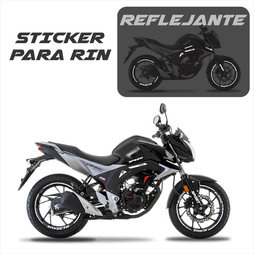 Kit Sticker Reflejantes Para Rin Honda Invicta  + Regalo Foto 2