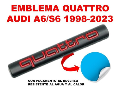 Emblema Quattro Audi A6/s6 1998-2023 Negro/rojo Foto 3