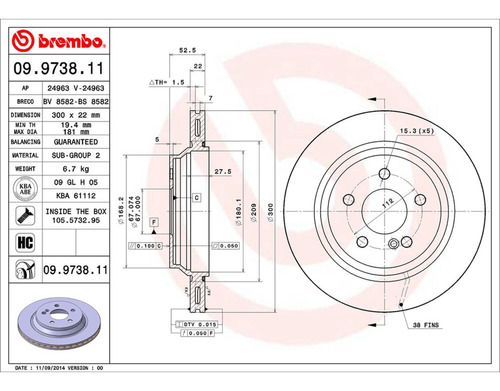 Rotor Freno Izquierdo O Derecho Trasero S430 00/02 Foto 2