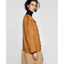 Saco Gamuza Sintetica Camel Talle M Importado