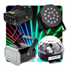 Combo Luces Dj Led Movil Bola + Proton 18 + Laser + Flash