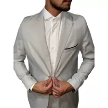 Terno Slim Oxford Masculino Cinza Claro -paleto+calça+barato