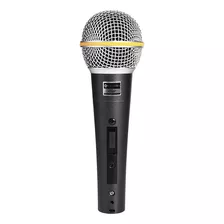 Microfone Dinâmico Kadosh Kds-58p C/ Cabo Karaoke Resistente Cor Preto