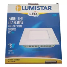 Panel Led Luz Blanca 18w P/empotrar Cuadrado