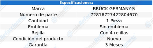 Parrilla S/emblema C/4 Rejillas Pointer De 1998 A 2010 Bruck Foto 2