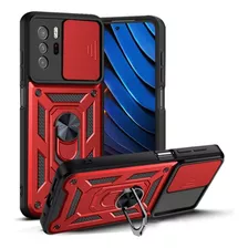 Funda Para Xiaomi Redmi Note 10 Pro Holder Protector Rojo