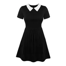 Vestido Adulto Merlina Wednesday Addams Goth Grunge Kawaii 