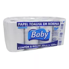 Papel Toalha Bobina Branco 20x100 Baby