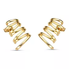 Brinco Ear Cuff Aros Lisos Banhado A Ouro 18k E Prata 925