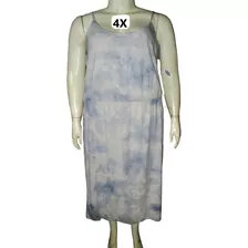 Vestido Azul Y Blanco Vintage 4x (48/50) Old Navy 