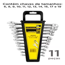 Jogo De Chave Combinada 11 Peças 6-19mm C/ Bandeja Plásitca