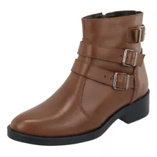 Bota Em Couro Feminina Cano Curto Fivelas Tellini Store