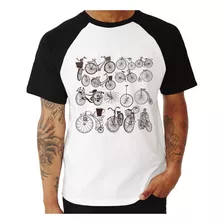 Camiseta Raglan Bicicletas Antigas Camisa