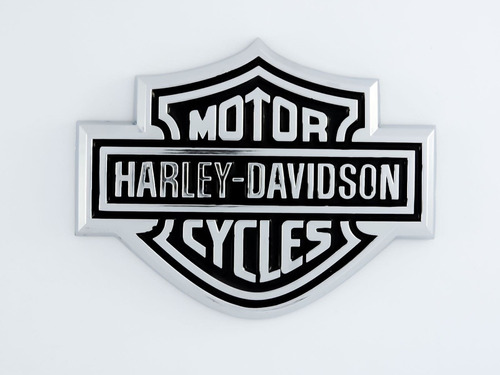 Foto de Emblema Logo Harley Davidson Cromo/negro  9 Cm X 7 Cm