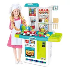 Cozinha Infantil Grande Completa Painel Touch Fogão Pia Som Cor Colorido