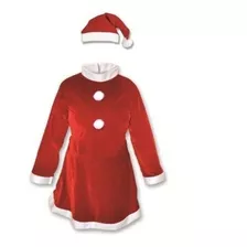 Fantasia De Mamãe Noel Roupa De Natal Gorro + Oculos