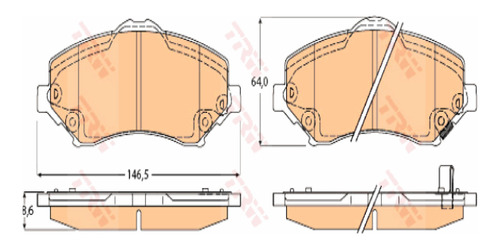 Balatas Delanteras Chrysler Town\u0026country 2013-2014 Trw Foto 2