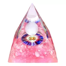 Orgonite Pirâmide Do Amor Quartzo Rosa Cristal Raio Rosa 6cm