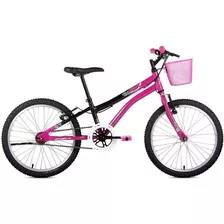 Bicicleta Infantil Aro 20 Feminina Com Cesta V-brake Nina
