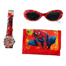 Set De Reloj, Billetera Y Lentes Spiderman Para Niños