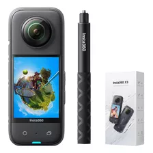 Câmera Esportiva Preta Invisível Insta360 One X3 Selfie Stick