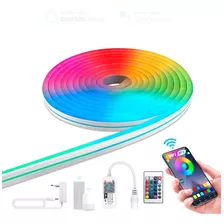 Kit Tira Neón Led Rgb Manguera Luces Wifi Google Alexa Music