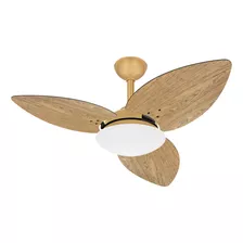 Ventilador De Teto Winds Dourado 3 Pás Freijó Ventax 110v