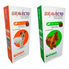 Antipulgas Bravecto 4.5 A 10 Kg + Bravecto 10 A 20 Kg - Pack