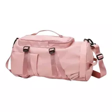 Bolsa Mochila Mala Viagem De Mão Impermeavel Grande Linda Cor Rosa Bebê Desenho Do Tecido Liso