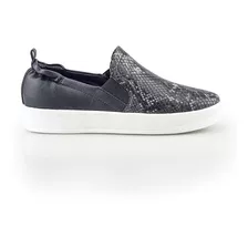 Tênis Casual Piccadilly Feminino Slip On Preto/cobra 994002 