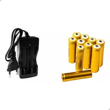 Kit Carregador Duplo C/ Fio + 6 Bateria 18650 8800 Mah 4.2v