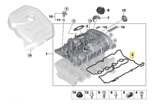 Junta Tapa Punterias Motor Bmw 120i 320i 420i 2.0ix 3.0x \u0026 Foto 4