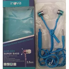 Auricular Inova Con Cierre Manos Libres Super Bass Siliconas