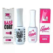 Duo Base Y Top Coat Glam Para Uñas Y Esmalte Semimermanente 