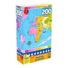 Quebra Cabeça Puzzle 200 Peças Horários Do Mundo 03932 Grow