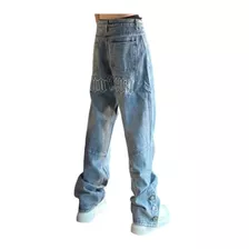 Pantalones De Hip-hop Anchos De Jeans Bordados Con Letras Ca