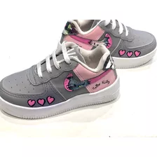 Zapatillas Nenas Hello Kitty Diseño Pintado A Mano T29