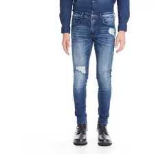 Jeans Hombre Ellus Skinny Tiro Medio Full Proceso Wishes