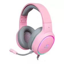 Audifonos Snake Gamer Nj340 Pink Rgb Ps4 Pc Android 3.5 Mm